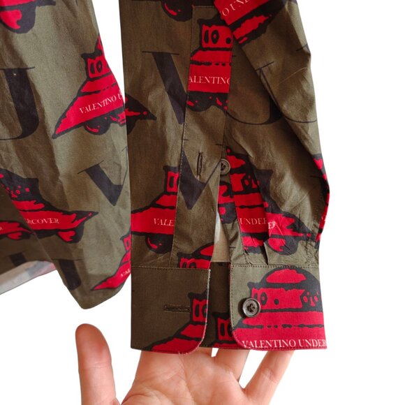 Valentino x Undercover UFO Print Cotton Button Up Shirt 38 - Picture 6 of 12
